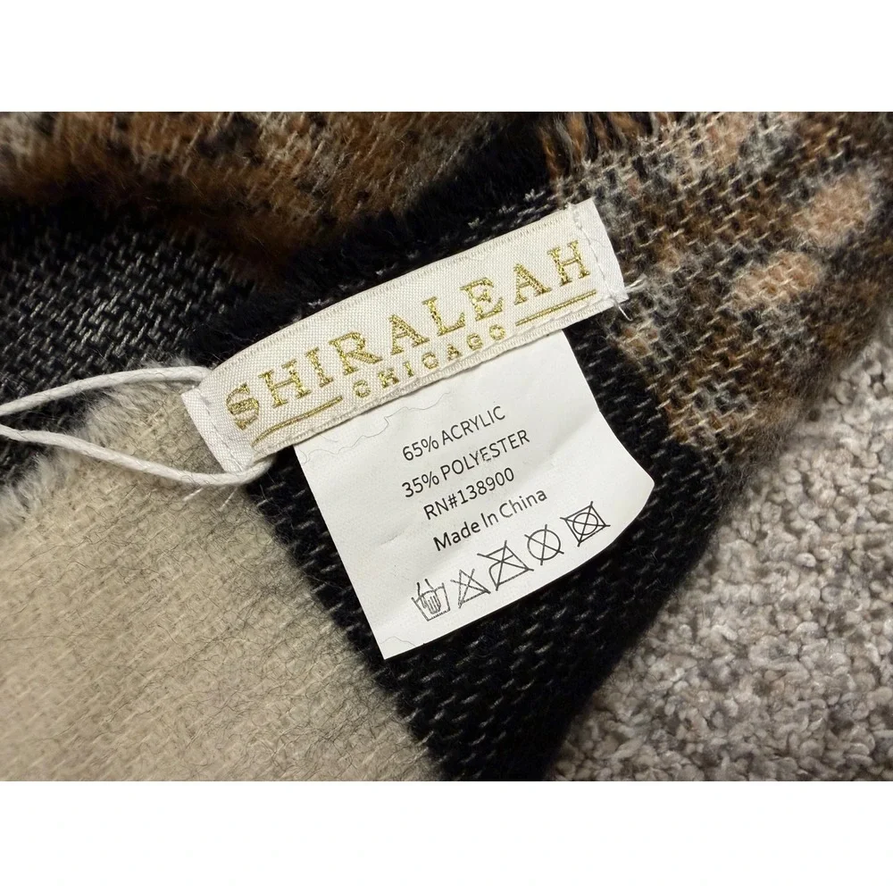 Shiraleah Elliot Scarf Snakeskin Striped OS Multi Animal Print Fringe Wrap